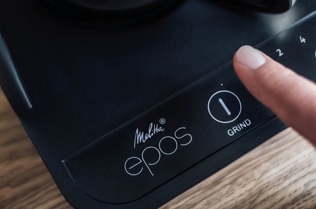 Detailed view of the touch panel of a Melitta® EPOS®.